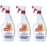 Kit 3 Banhos A Seco Sem Enxague Para Pets Sanol Dog 500 Ml