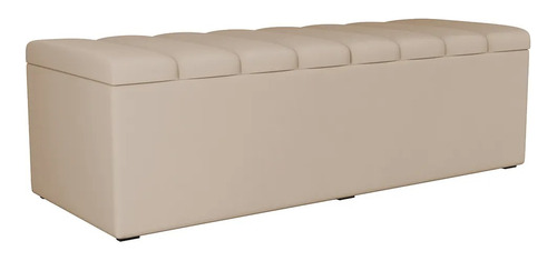 Recamier Báu Cama Box 140cm Estofada Suede Bege