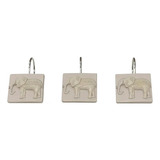 Ganchos Baño Elephant Resina X 12 Unidades Color Natural/gris