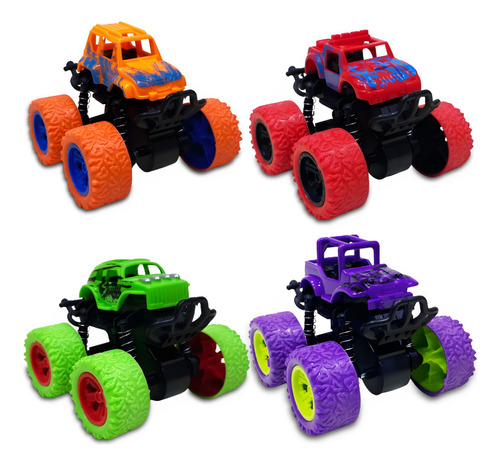 Carrinho Big Whell Fricção Monster Truck 4x4 360° Miniatura