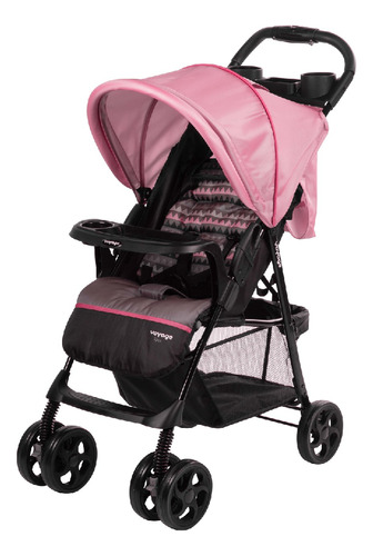 Carrinho De Bebê De Paseio Voyage Spot Rosa-geo Com Chassi De Cor Preto