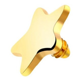 Piercing Microdermal Dourado Ou Prata Estrela 4mm Topo