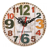 Reloj De Pared Antiguo Creativo De Madera Estilo Vintage Rel