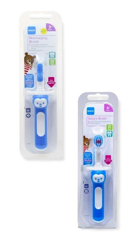 Kit 2 Escova Dentes Infantil Bebe Mam Limpeza Higiene Bucal