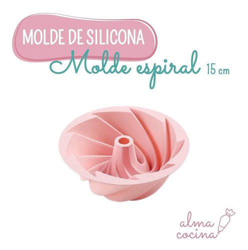 Molde Silicona Redondo Espiral Mini Para Tortas Postres 15cm