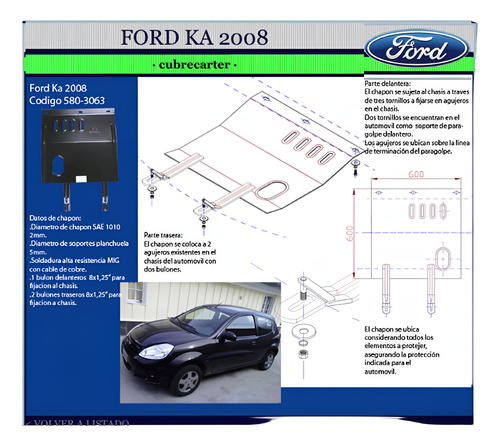 Chapón Cubrecarter Ford Ka 2008 En Adelante (3063)