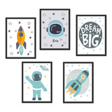 5  Cuadros   Decorativos  Infantiles  De  Astronautas 