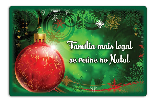 Quadro Placa Decorativa Natal - Mensagem Família Mais Legal