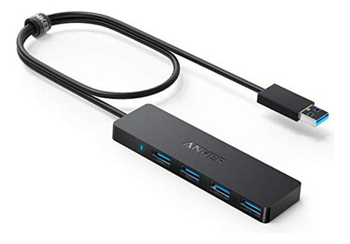 Centro De Datos Ultra Delgado Usb 3.0 De 4 Puertos  Con Cabl