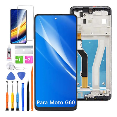 Pantalla Para Motorola G60 Xt2135-1/2 Moto Mc38b Display Con Marco Negro