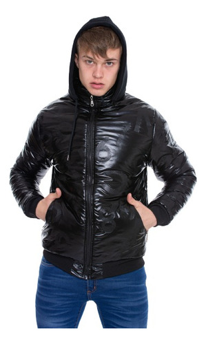 Campera Hombre Inflada Metalizada Impermeable Chaqueta