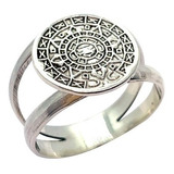 Anillo De Calendario Azteca Para Caballero