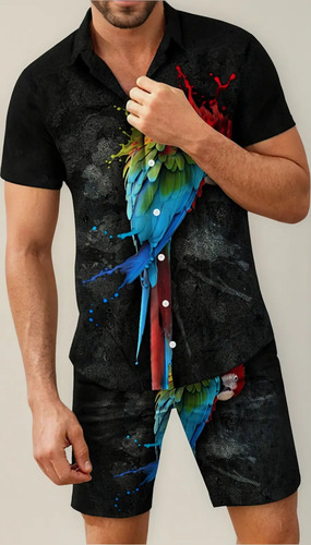 7g Conjunto De Ropa De Playa Hawaiana Para Hombre Camisa Boh
