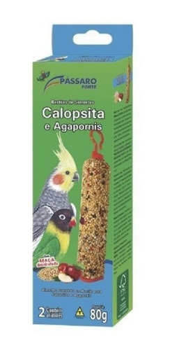 Bastão De Sementes Calopsita E Agapornis Pássaro Forte 80g