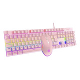 Kit Teclado Mouse Mecânico Abnt2 Gamer Rgb Mousepad Be-k2