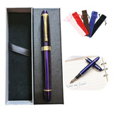 Caneta Tinteiro Luxo Jinhao X450 Azul + Caixa Tinta E Case