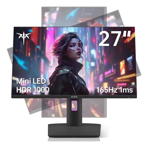 Ktc Mini Monitor Led De 27 Pulgadas, Monitor Para Juegos Hdr