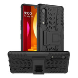 Funda Para LG Velvet 5g, Negro/soporte/resistente/rigida