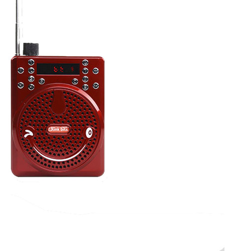 Bocina Radio Fm Roja Bluetooth Diadema Microfono Usb Sd 8pz 