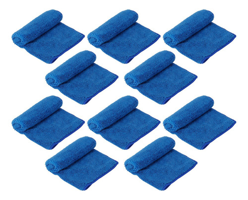 Paños De Limpieza, 10 Unidades, Azul, Cuadrado, Suave