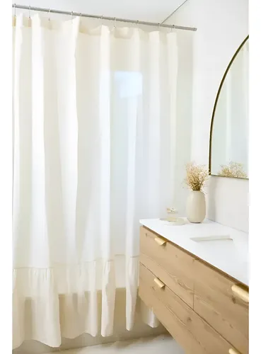 Cortina De Baño Tusor 100% Algodón Super Deco Oferta 180x180 | Envío gratis