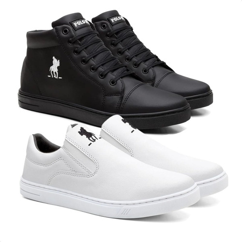 Combo Tenis Polo Masculino Botinha+slip On Barato Original