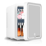 Mini Refrigerador De Maquillaje Con Espejo Y Luz Led