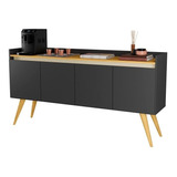 Aparador Buffet Retro Com 4 Porta 1,60 Sala Estar Luxo Gd Fg