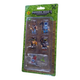 Set X4 Figuras Minecraf Roblox Bloques Muñecos 6cm Blister 