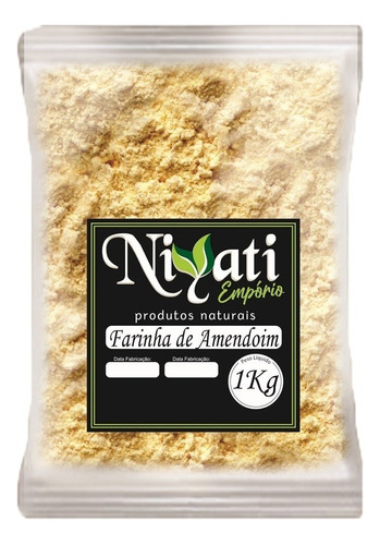 Farinha De Amendoim Torrado Moído Natural Pura 1kg - Niyati