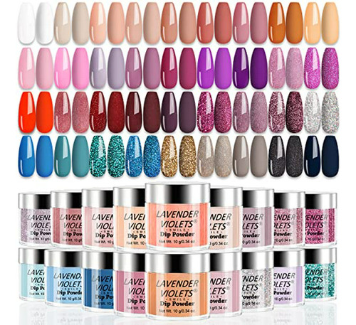 Polvo Dip - Lavanda Violetas 36 Colores Dip-powder-nail-kit 