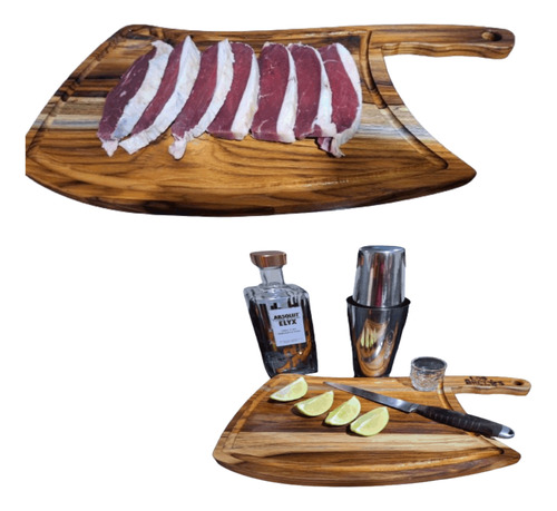 Kit 2 Tabuas De Carne Para Churrasco Formato Cutelo Rustica