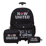 Kit Bolsa Escolar Menina Carrinho Now United Pop Tam G Preta