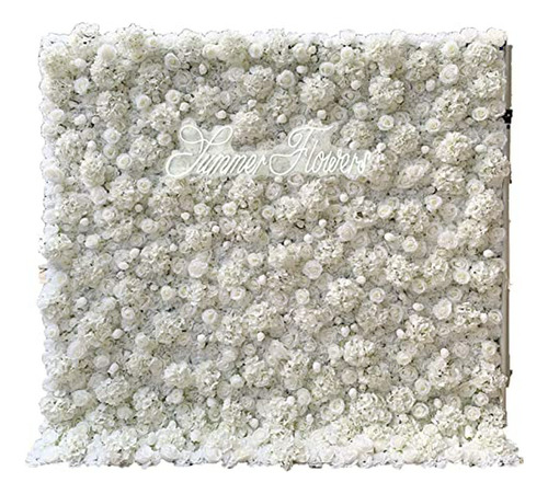 Panel De Flores Artificiales Blancas 3d