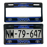 Par De Marcos Portaplacas Toyota Azul Tipo Europeo Ancho