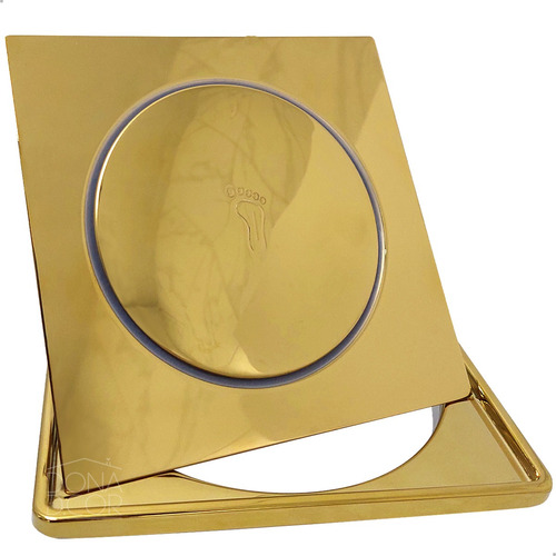 Ralo Dourado Inteligente Click E Porta Grelha 15x15 Quadrado