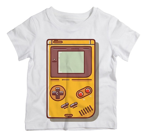 Camiseta Infantil Mini Vídeo Game Retro Portátil Amarelo