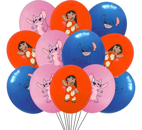 Set 12 Globos Látex Cumpleaños Y Fiestas Diseños Infantiles