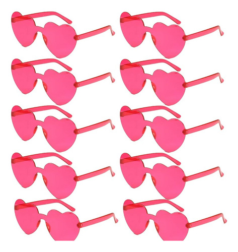 10pares Gafas De Sol De Corazón Accesorios Moda Mujer Lentes