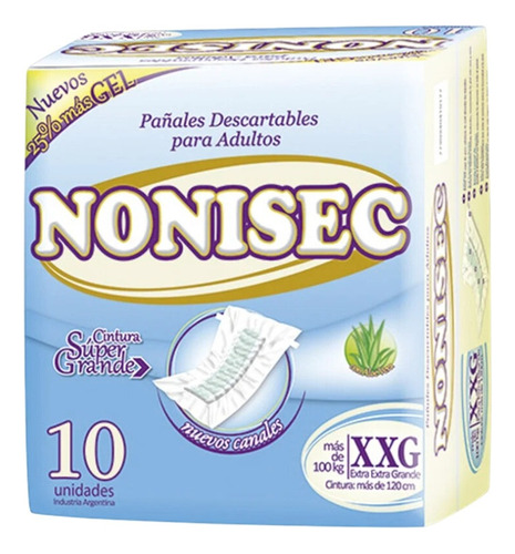 Pañales Adultos Nonisec Recto Talle Eeg X10 Unidades