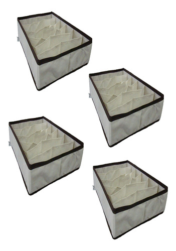 Combo 4 Organizador Gaveta Com 6 Divisórias Grande 27x10x36