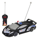 Brinquedo Carro Carrinho Controle Remoto Polícia 20cm Preto