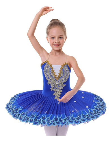 Maillot De Ballet Para Niñas Con Plato, Tutú Profesional