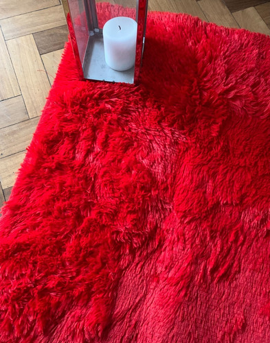 Alfombra Plush Shaggy Rojo 140x190cm Kreatex