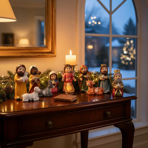 Nacimiento Navideno Resina 12 Cm Figura Decoración Navidad