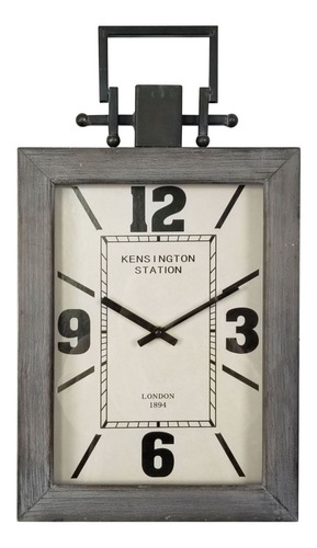 Reloj De Pared Recta London 30x53 Cm Gris Homy