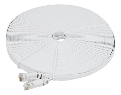 Cable Ethernet Cat 6 De 100 Pies (30 Metros), Plano, Delgado