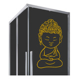 Adesivo Para Vidro Box  Amarelo Buda Meditando