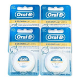 Kit De 4 Hilos Dentales Essential Floss Con Cera 50 M Oral B