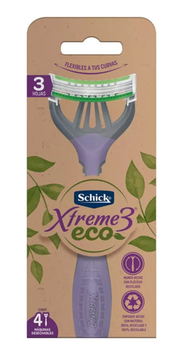 Schick Máquina Afeitar Femenina Xtreme Eco 4und